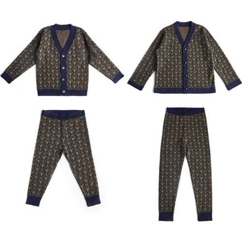 Ins Fashion Kids Girls Boys Infant Baby Girl Clothing Sets Vintage Acquard Knitted Sweater, Cardigan, Sweaters