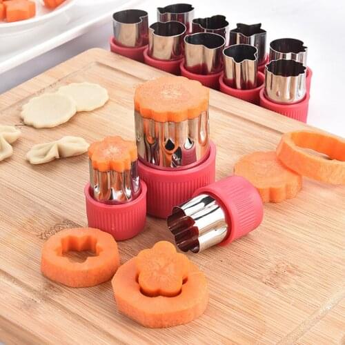 12-Piece Set Creative Steel Cut Flower Fruit And Vegetable Model Mold Biscuit Kitchen Baking Tool Pattern Mold