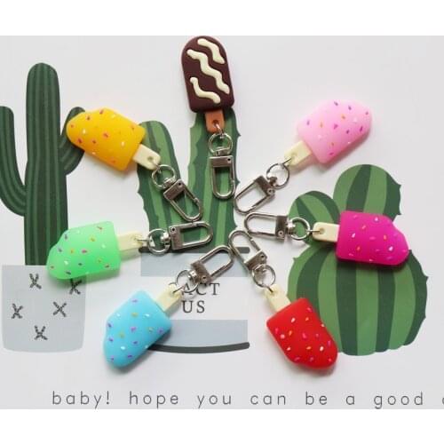 New Summer creative ins wind candy color soft ice cream key ring car bag pendant Jewelry