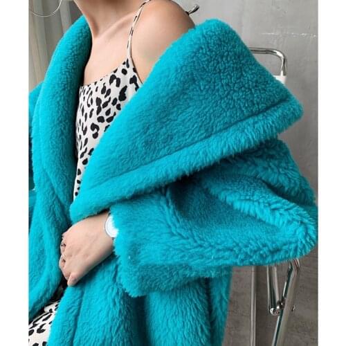 Heydress Women Winter Faux Fur Warm Long Coat Long Sleeve Female Thick Teddy Bear Coat Casual Loose Oversize Outwears