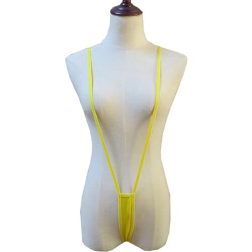 Sexy bikini swimwear women swimsuit one piece biquini bikinis Candy colors String Shoulder strap Big V Dew point spa Sunbathing