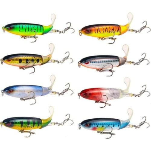 8Pcs Isca Artificial Popper Lures Whopper Plopper Fishing Lure 10.5CM 13.5G Leurre Peche Wobbler Peche Bait Top Water
