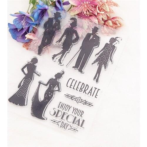 11x15cm dancing party Transparent Seal Clear Stamps Cutting Dies Roller Stamps DIY Scrapbook Album / Card Production Easter