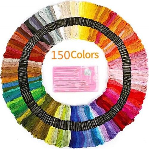 Russian embroidery thread wholesale Color cotton thread Manual DIY cross stitch wiring Rainbow color embroidery thread 150 sets