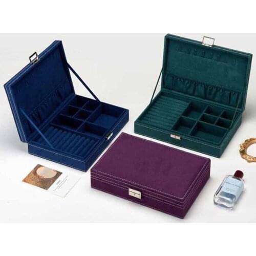 1pcs Jewelry box 27x19x6cm Flannelette jewelry storage box large capacity earrings ring box jewelry necklace jewelry display box