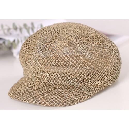 Ladies Hollow Octagonal Hat Summer Outing Girl Straw Hats Outdoor Street Fashion Beret Retro British Style Mesh Cap