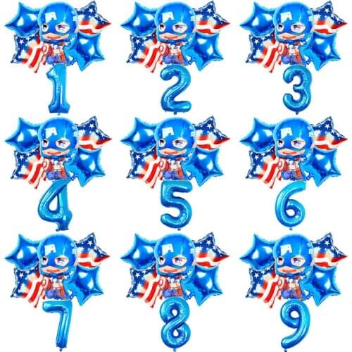 Super Hero Balloon Captain America Birthday Party Decorations Baby Shower Decor Kids Party Cartoons Character Balloon Air Globos