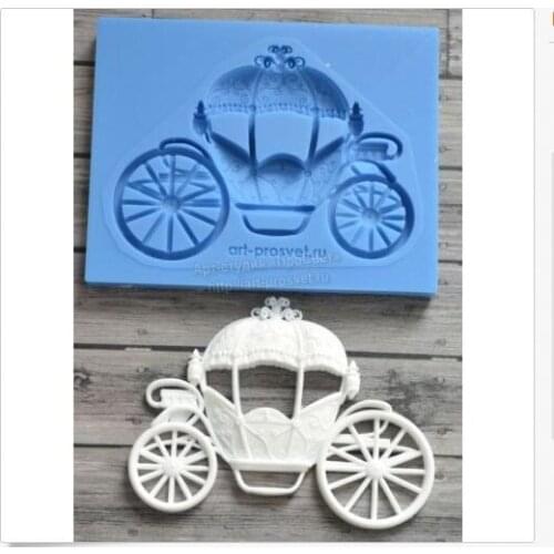 Liquid silicone Carriage Cinderella float car wedding fondant cake decoration mold diy chocolate mold super light clay mold