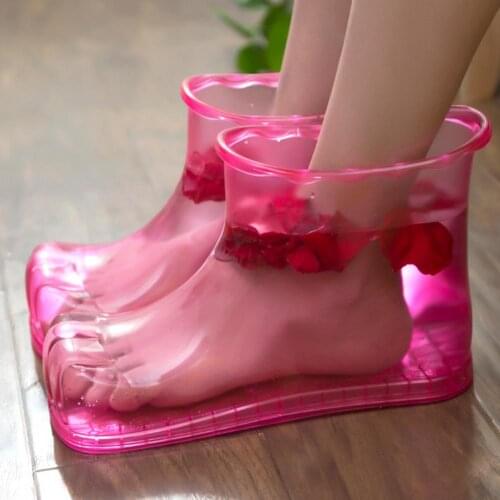 1 Pair Foot Bath Shoes Healthy Comfortable Portable Plastic Shower Feet Massage Slipper Bath Shoes for Household drop ship