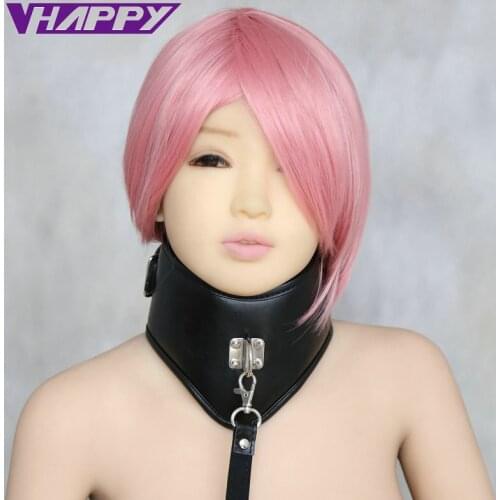 10 pcs/lot Sexy Black Sponge Necklace Erotic Chastity Neck Collar Fetish Choker Bondage Sex Toys with Chain Leash VP-CR003018B