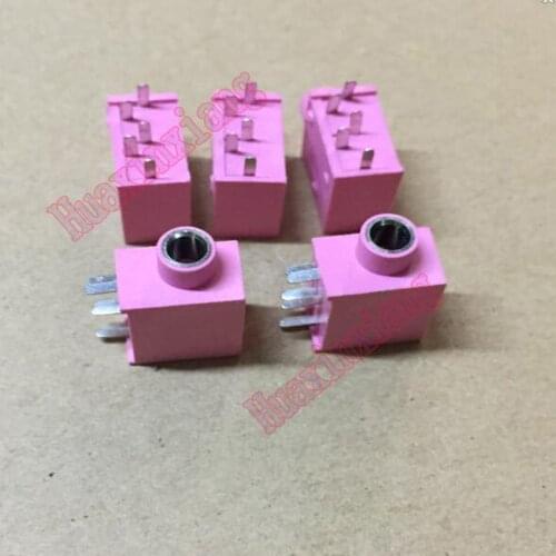 100PCS/Lot 3.5MM Audio Socket/Jack Connector Red color 5Pin for headset