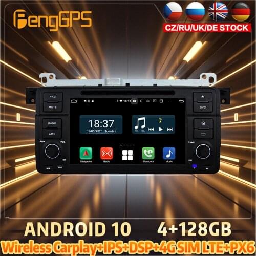 128G Android10 PX6 DSP For BMW E46 M3 1998 2004 Car DVD GPS Navigation Auto Radio Stereo Video Multifunction CarPlay HeadUnit