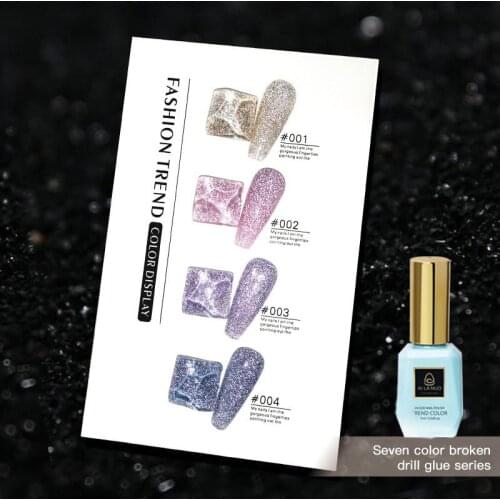 2021 New Explosive Diamond Gel Lasting Shiny Disco Nail Gel Shimmer Nail Glitter UV Gel Non-toxic High Quality Nail Glue TSLM1