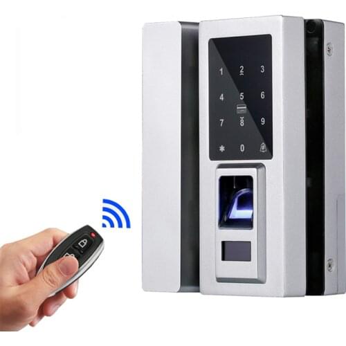 Free Shipping Zinc Alloy Glass Door Fingerprint Lock Smart Password Lock Single And Double Door Access Control Anti-theft Lock