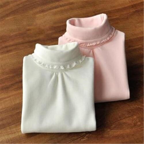 4-14 Years Autumn Winter Girls Blouse Shirts Cotton Toddler Teenage School Girl Tops Lace Long Sleeve Kids Shirt Child Blouses