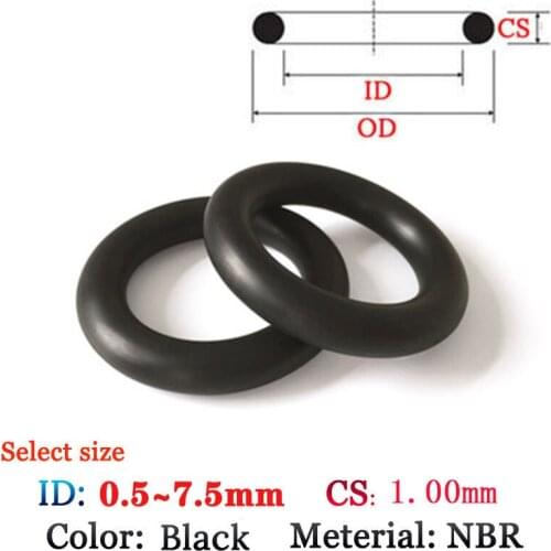 CS 1.0mm Fluoro Rubber O-Ring 50pcs Washer Seals Plastic gasket Silicone ring film oil and water seal gasket NBR material Ring
