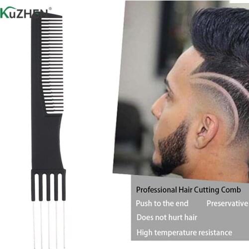 Double Side Tooth Combs Steel Needle Fork Combs Hair Brush Barber Salon Hairdressing Tool Professional Oil Head Curly Comb Men