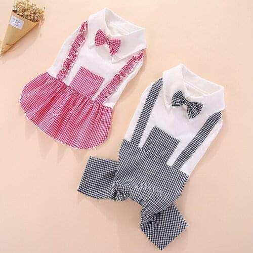 Boy Dog Clothes Jumpsuit Girl Dog Clothing Poodle Bichon Pomeranian Schnauzer Pug Clothes Pet Costume Wedding Dress Dropship