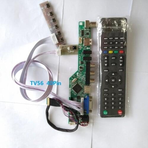 Kit for LTN156AT27 LCD LED Panel Screen Controller driver board 40pin LVDS 15.6" TV AV USB 1366X768 VGA remote