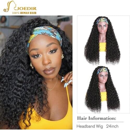 Joedir Human Hair Curly Half Wigs Clip In 150 Density Remy Half Wigs Kinky Curly Human Hair Half Wigs 3/4 Head Wigs Clip In Hair