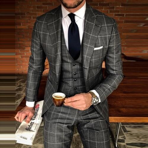 Blazer Men New Male Lattice Suit Jacket Europe Style Slim Fit Casual Men Fashion Trend Stylish Jacket Fall Plaid Mens Clothes