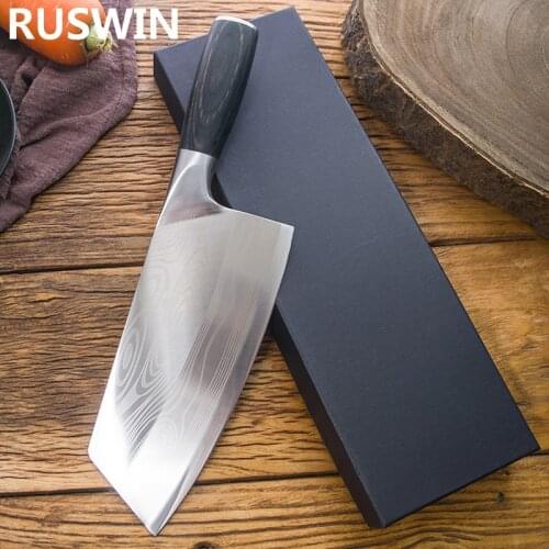 8 inch Stainless Steel Chef Knife Set Kitchen Knife Meat Chopping Cleaver Slicing Vegetables Chinese Chef Knife With Gift Box
