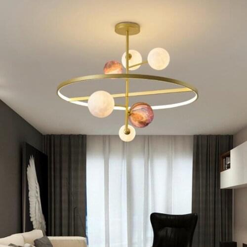 Nordic Style Creative Planet LED Home Pendant Light 3D Printing Decor Hanging Lighting Fixtures For Living Room Dining Bedroom