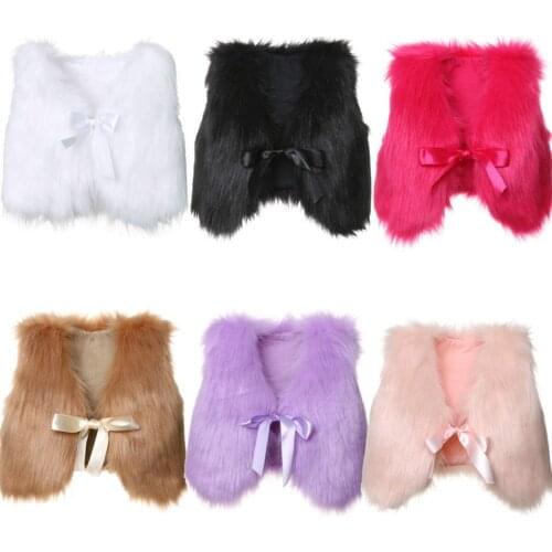 Pudcoco Autumn Winter Kids Baby Girls Fur Vest Waistcoat Warm Coat Outwear Jacket Tops Solid Cute Child Girls Clothes 6M-5T
