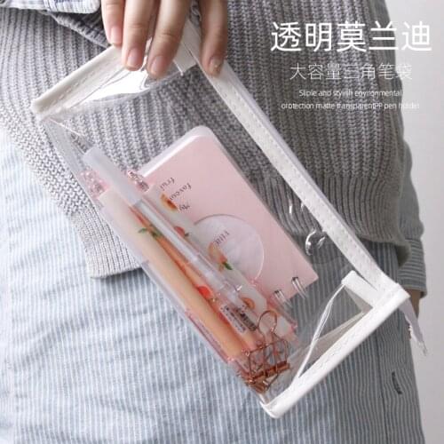 PVC Big Transparent Pencil Case for School Supplies Cute Kawaii Pencil Bag Pen Pouch Korea Stationery Gift School Pencils Box