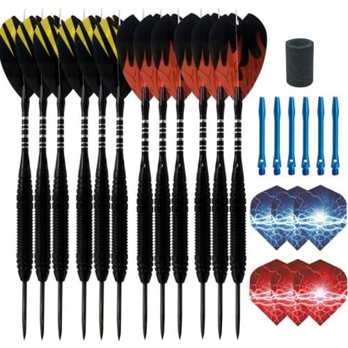 Professional Darts 12-piece Steel Tip Darts Darts Set Aluminum Shaft Needle Darts with Sharpener Party Darts Game