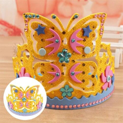 Children Flowers Stars EVA Foam Paper Sequins Crown DIY Art Craft Toy Party Hat