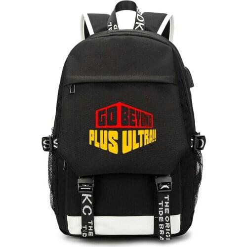 Anime My Boku No Hero Academia Cosplay Oxford Backpack USB Charging Port School Student Bag Travel Laptop Rucksack Fashion Gifts