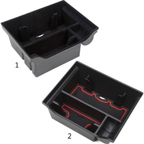Car Central Armrest Hidden Storage Box For -Tesla Model 3/Y 2021 Accessories Center Console Flocking Organizer Containers
