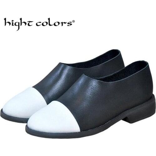 High Quality Flats Women Genuine Leather Flats Shoes Handmade Comfort Loafers Leisure BLACK COFFEE KHAKI Womens Shoes PF221