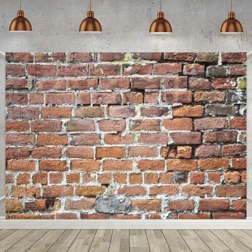 Old Red Brick Wall Photography Background Grunge Retro White Ash Personalized Photographic Backgrounds For Photo Studio Vinyl