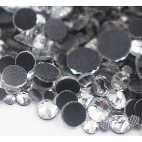 Shiny Multi-size Glass Rhinestone Crystal Clear 1000pcs/lot Glue Hotfix Rhinestones use for DIY Bags Garment Shoes free shipping