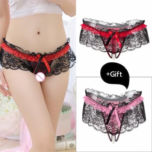 Women Sexy Panties Lace Pearl G-string Thongs Sexy Panties embroidery Erotic Low waist Underwear For women Couple Sexy Panties