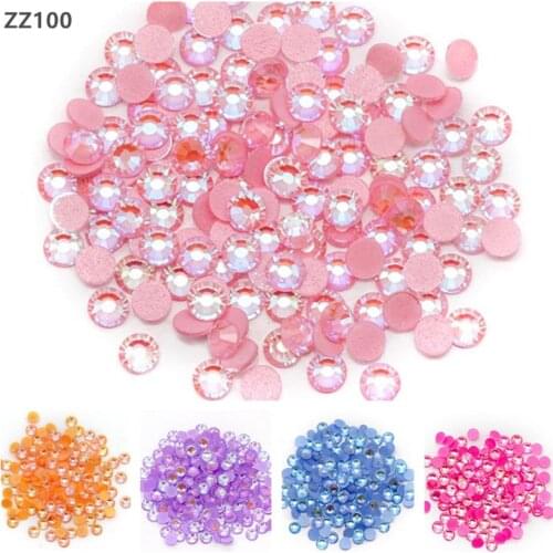 Zsbszc fashion not hotfix Neon Mocha flatback Glass crystal drill Luminous Nail Rhinestones Fluorescent Rhinestones ZZ100