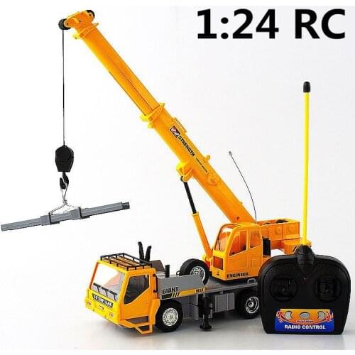 1:24 Remote control crane,Electric engineering vehicles,7-channel car,Wireless RC model toys,Oversized toy car,free shipping