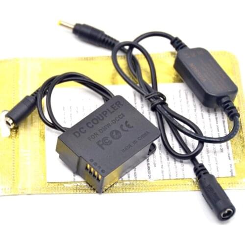 12V-24V step-down cable DMW-AC8+DC Coupler DMW-BLC12 DCC8 BLC12E dummy battery for Lumix GX8 FZ1000 FZ200 G7 G6 G5 GH2 GH2K GH2S