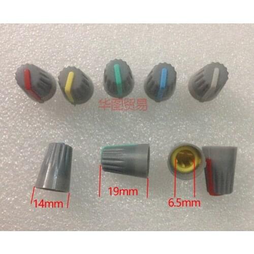 40pcs Soundcraft Mixer Effect Knob Cap / D Hole Half axle 270 degrees Light Gray DJ Knob Red Yellow Blue Green White