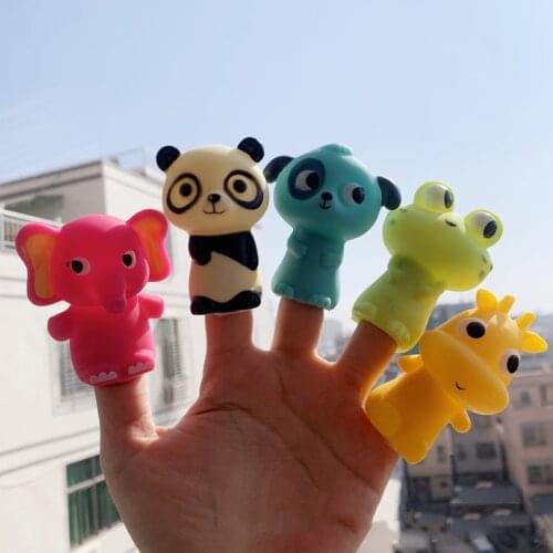 5Pcs Baby Finger Puppet Toys Animals Cute Dolls Realistic Educational Props Accessory for Boys Girls