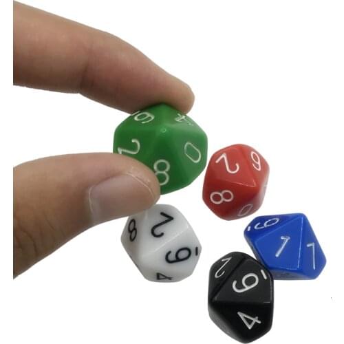 50/100/200 Pcs/Lot Multicolor D10 Originality Dice Acrylic Rounded Corner Multi-faceted Dice Set Game Dice