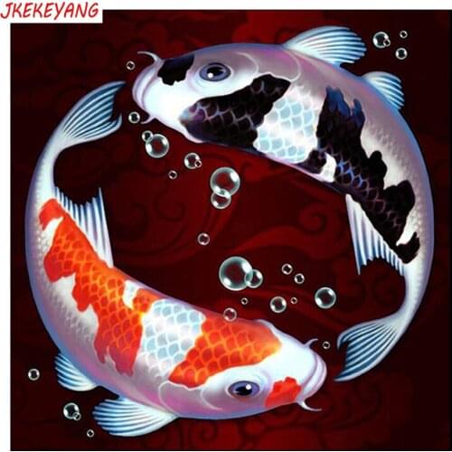 5D DIY square/round Diamond Painting Koi fish Cross Stitch Diamond Embroidery Pattern Rhinestone Home Decor J1858