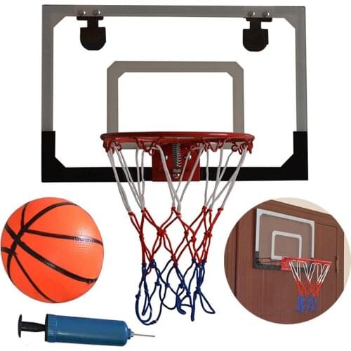 Transparent Backboard Basketball Hoop Set Door Wall Mounted Hanging Basketball Hoop Home Basketball Training Accessories