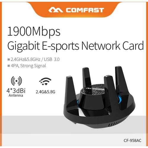 Comfast 1900Mbps Gigabit Wireless WiFi Adapter Dual Band 2.4 & 5.8Ghz High Power Gaming Network Card