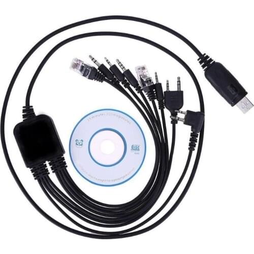 Camoro Communication Cables Motorola GP Series Programming Cable 8-in-1 Walkie Talkie USB Cable for Two Way Radio Programming