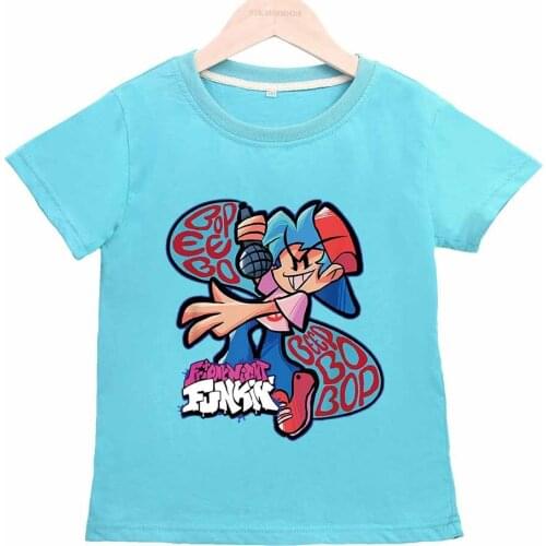 2021 Summer Short-sleeved Friday Night Funkin Theme Printed Childrens Cotton T-shirt with Short Sleeves Kids Summer Clothes