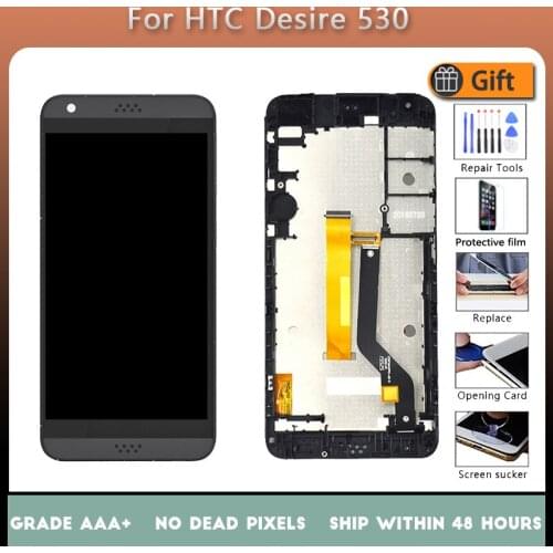 For HTC Desire 530 LCD screen assembly with front case touch glass,D530u LCD Display original Black White