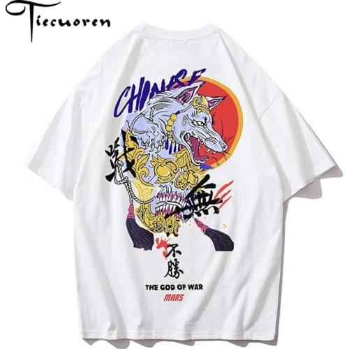 Men Oversize T Shirts the god of war T-shirts half sleeve tshirts Wolf Hip Hop Streetwear Tops Tees drop shipping mens clothing